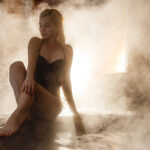 girl in a vat in winter